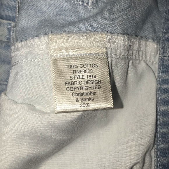 CHRISTOPHER & BANKS Sz 8 BLUE CROP DENIM Pants - Picture 6 of 8